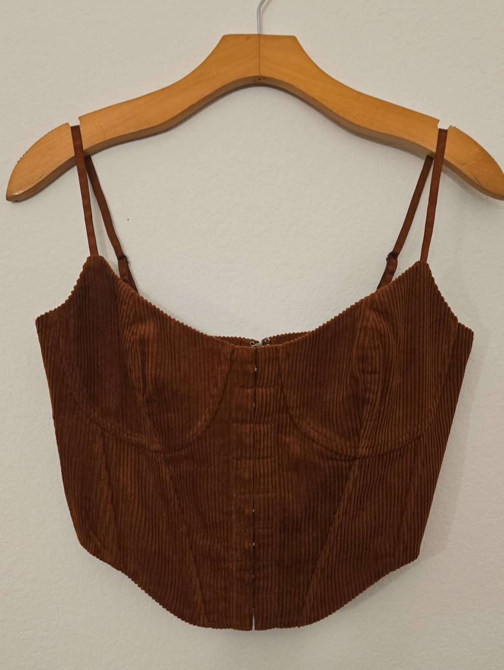 Windsor Brown Corduroy Bustier Crop Top